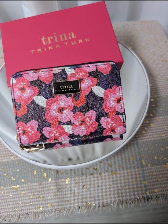 Trina Turk Handbags - Trina Turk Black Wallet with Pink Floral Print
